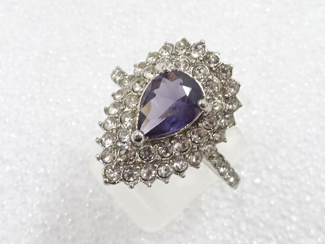 JAPANESE KIMONO / ANTIQUE COLORED STONE RING (SIZE 20)